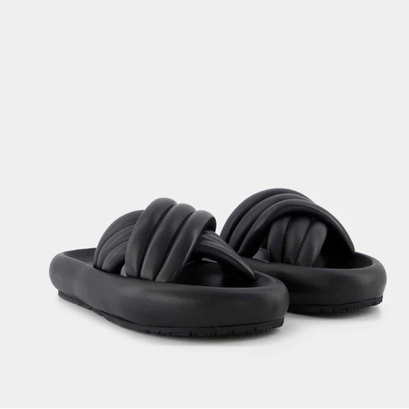 Isabel Marant Black Leather Niloo Puffy Sandal NWT - Picture 5 of 11